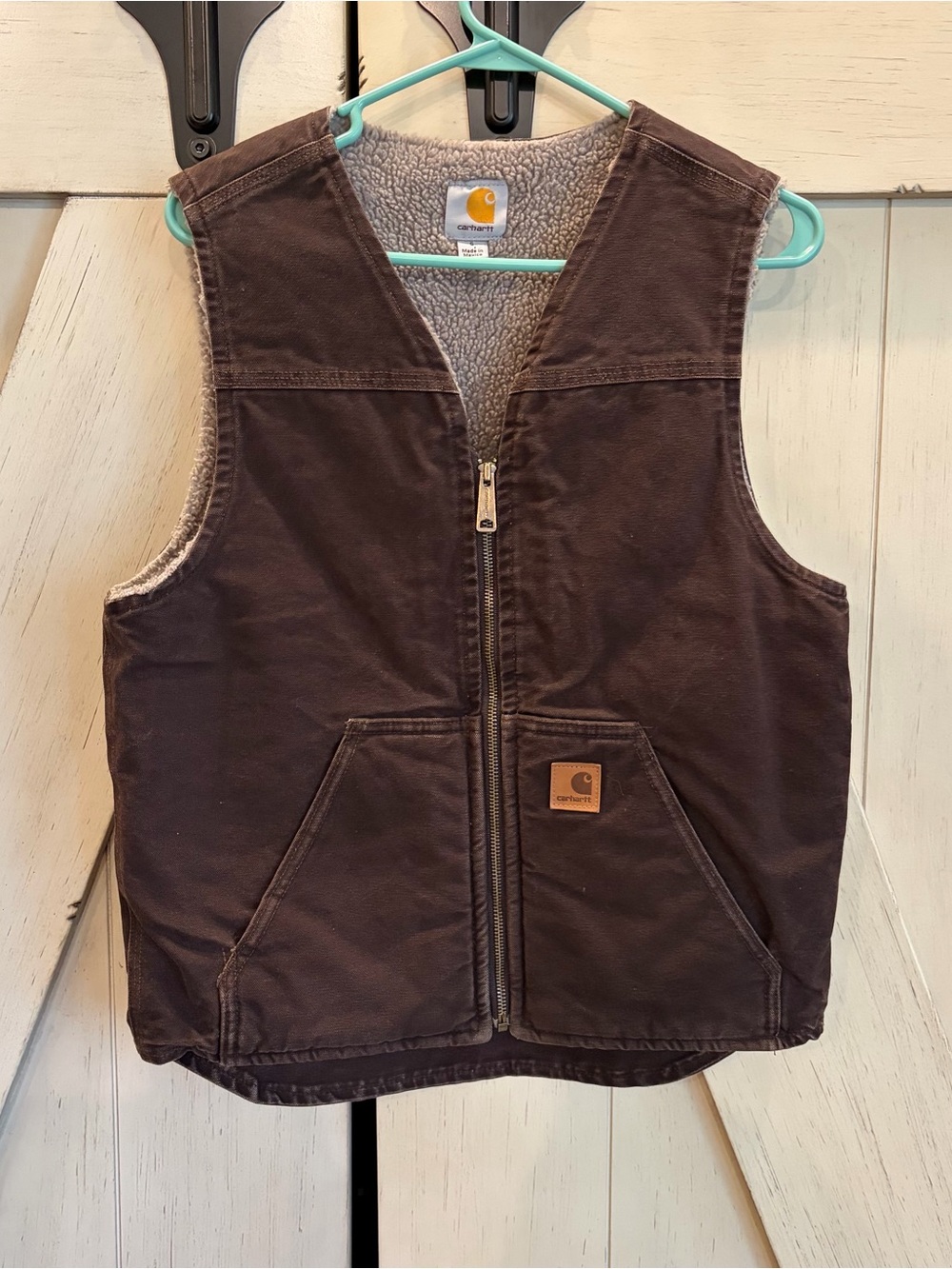 Carhartt Sherpa Lined Duck Canvas Vest Size Small (4-6)